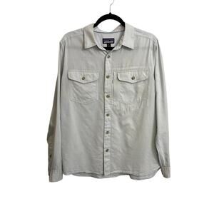 Patagonia Shirt Mens M Gray Forge Grey Self-Guided Hike Long Sleeve Button Up